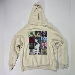 Taylor Swift Official Eras Tour Cream Hoodie Size Large Graphic